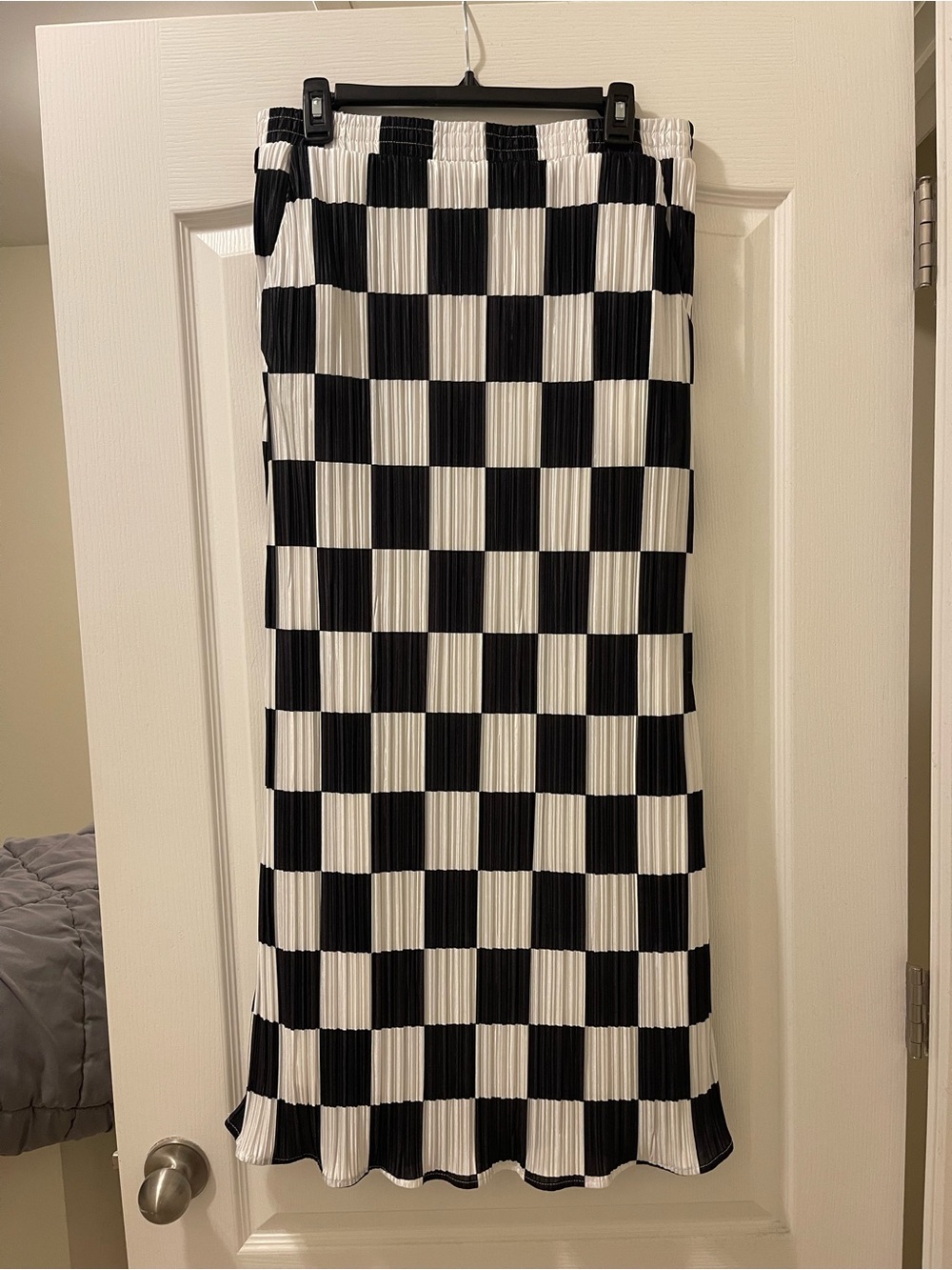 Dressed in Lala Black and White Checker Maxi Skirt